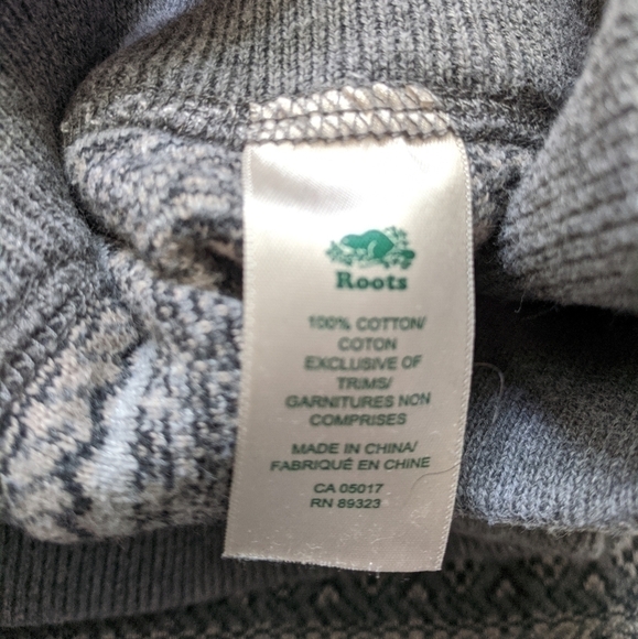 ROOTS fair isle striped knit sweater leggings warm grey xs - Picture 5 of 10